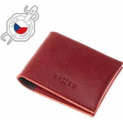 Kožená peněženka FIXED Wallet z pravé hovězí kůže červená