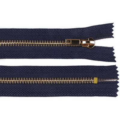 Kovový zip No 5 délka 20 cm (jeansový) Varianta: 330 modrá tmavá zlatá, Balení: 1 ks – Hledejceny.cz