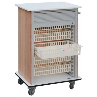 DEXTER 25 ABS vozík boxový, roletový, 1180x780x620 mm, korpus dub bardolino, horní a spodní deska bílá – Hledejceny.cz