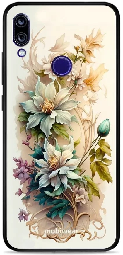 Pouzdro Mobiwear Glossy Xiaomi Redmi Note 7 - G014G Krémové květy