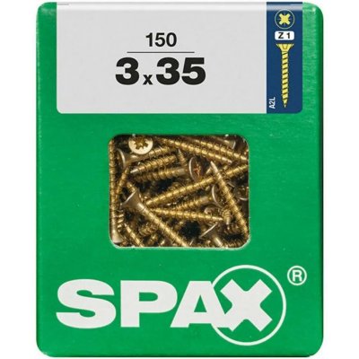 Spax Uni vrut zápust.hlava PZ/Z1, S-CUT plný závit, Yellox, 3 x 35 mm, 150 ks – Hledejceny.cz