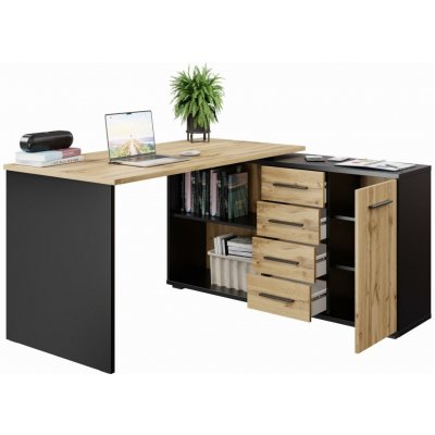 Nejlevnější nábytek Nejby Gianni černá / dub wotan – Zboží Dáma