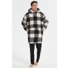 Pánský župan Howick Check Borg Snuggle Hoodie black/white