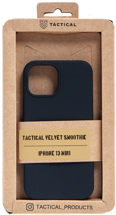 Pouzdro TACTICAL Velvet Smoothie Apple iPhone 13 mini - příjemné na dotek - silikonové - asfaltově černé