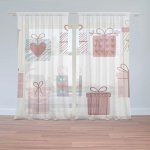 Sablio Vánoční Záclony Růžové dárečky: 2ks 150x250cm – Hledejceny.cz
