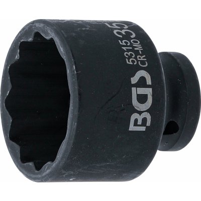 Hlavice nástrčná, tvrzená, dvanáctihranná, 12,5 mm (1/2"), 35 mm - BGS 5315 – Zboží Mobilmania