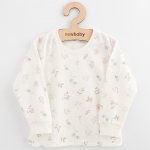 Dětské bavlněné tričko s dlouhým rukávem New Baby Kindergarten květinky Bílá – Zboží Dáma