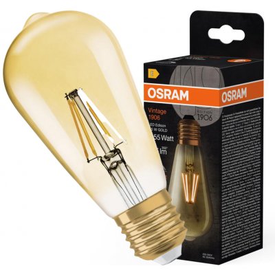 Osram ST64 Edison E27 6,5W = 55W 725 lm 2400K Warm Dimmable Vintage 1906 – Hledejceny.cz