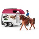 Autíčka Schleich 42535 Dobrodružné auto s přívěsem a koněm