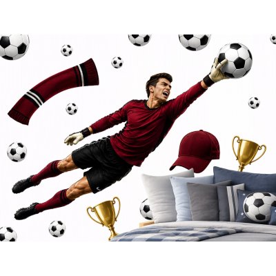 Nalepte.cz Fotbalový brankář Sparta Praha úpravy na přání fotbalové samolepky na zeď arch 100 x 74 cm – Sleviste.cz