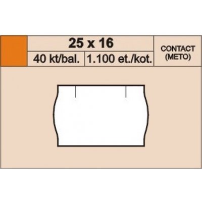 Cenové - značkovací etikety 25 x 16 Contact bílé oblé – Zbozi.Blesk.cz