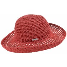 Seeberger dámský nemačkavý letní slaměný klobouk Big brim bordó
