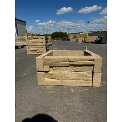 Barigadi Vyvýšený záhon betonový 50x50 x 25 cm, dřevo, pískovec – Zboží Mobilmania