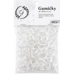 Pevné elastické gumičky do vlasů 500 ks – průhledné – Zboží Mobilmania