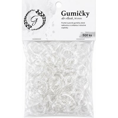 Pevné elastické gumičky do vlasů 500 ks – průhledné – Zboží Mobilmania