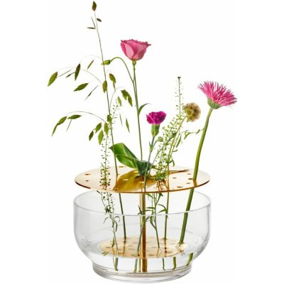 Váza IKEBANA 24 cm, zlatá, sklo, Fritz Hansen – Hledejceny.cz