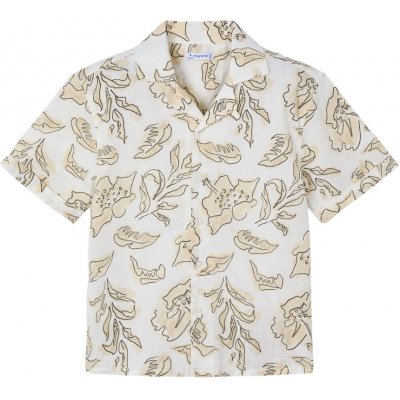 Mayoral chlapecká košile KR Listy bílá béžová – Zboží Dáma