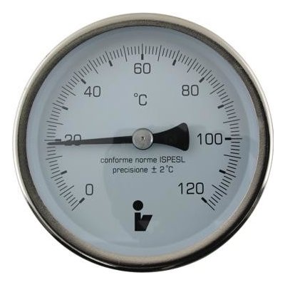 Steno Teploměr bimetalový DN 63, 0-120°C, jímka 100mm, zadní připojení 1/2" 1425