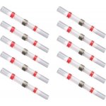 Vodotěsná kabelová spojka pájecí s cínem a bužírkou - červená Ø2,7mm x 40mm 10ks | Zboží Auto