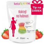 KetoFit Jahodový koktejl 500g 20 porcí – Zboží Dáma