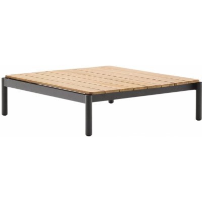 Kave Home Dřevěný zahradní stolek Sorells 91 x 89 cm s šedou podnoží – Hledejceny.cz