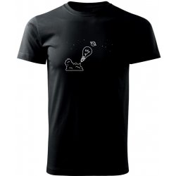 Žárovka vesmír Klasické pánské triko černá