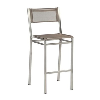Barlow Tyrie Nerezová barová židle Equinox, 47x52x106 cm, rám nerez, výplet textilen charcoal