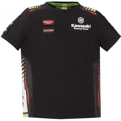 KAWASAKI triko RACING TEAM dětské black/green – Zboží Mobilmania