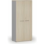 Primo Kancelářská skříň s dveřmi GRAY, 1781 x 800 x 420 mm, šedá/dub přírodní – Zboží Dáma