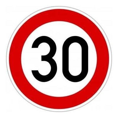 Dopravní Značka B20a - 2.třída Nejvyšší dovolená rychlost Rychlost: 30km/h – HobbyKompas.cz