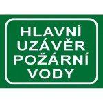 Hlavní uzávěr požární vody(text-zelená) | Samolepka, A4 – Sleviste.cz