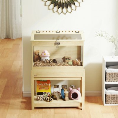 PawHut Dvoupatrová klec pro hlodavce 83,2 x 50 x 103 cm přírodní – Zboží Mobilmania