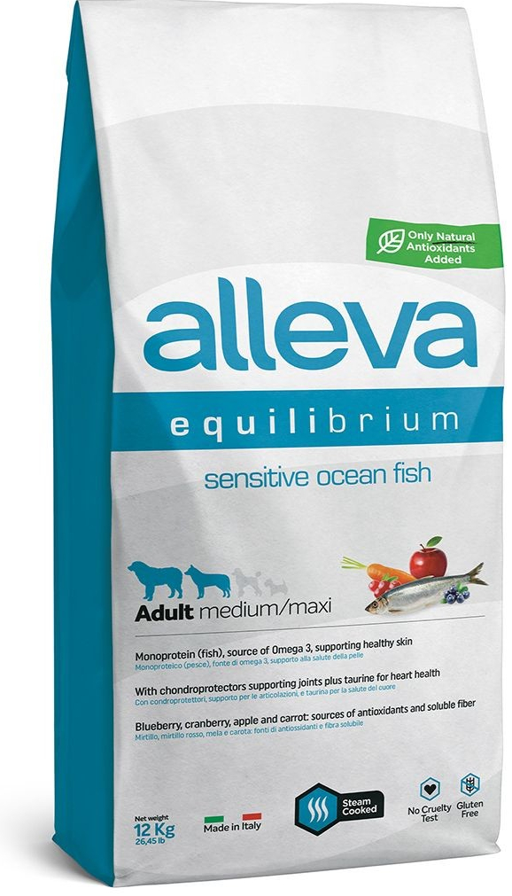 Alleva Equilibrium Sensitive Adult Medium / Maxi Ocean Fish 12 kg