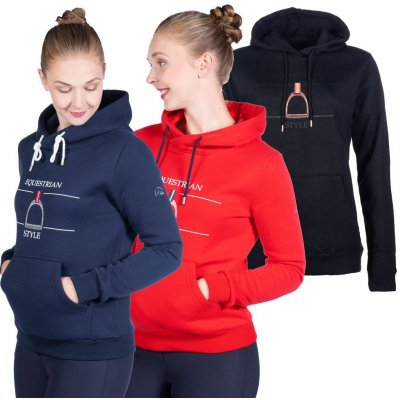 HKM Mikina Hoody Equine Sports černá – Zboží Mobilmania