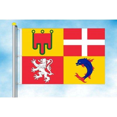 LIBEA, s.r.o. Auvergne-Rhône-Alpes vlajka Rozměr: 40×60 cm, Uchycení: Karabiny na stožár – Hledejceny.cz