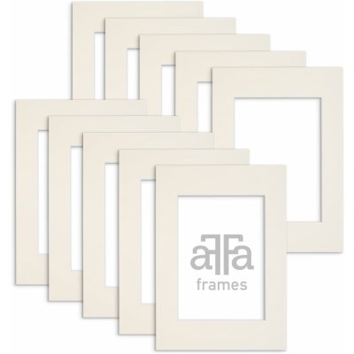 aFFa frames aFFa rámečky Passe Partout | Minimalistické podložky pod obrázky k vystavení fotografií, plakátů, diplomů | Karton, barevný, krémový, 18x24 cm | 10 kusů v sadě