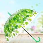 Průhledný deštník - zelené listy – Zboží Dáma