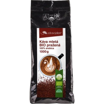 Zdravý den Káva mletá BIO pražená 1000 g – Zboží Dáma