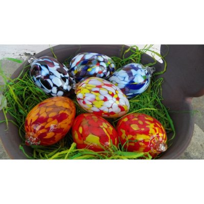 Velikonoční vejce skleněná barevná – Zboží Mobilmania