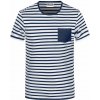 Pánské Tričko James & Nicholson pruhované tričko Striped bílá námořní modrá