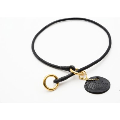 Morko Výstavní obojek kulatá kůže kování mosaz – Sleviste.cz