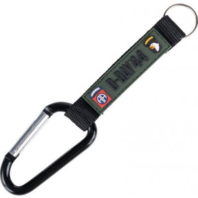 Přívěsek na klíče Karabina s klíčenkou Fostex Airborne D Day černá olivová – Hledejceny.cz