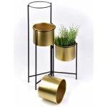 Mondex Stojan SWEN GOLD se 3 květináči černo-zlatý – Zboží Mobilmania