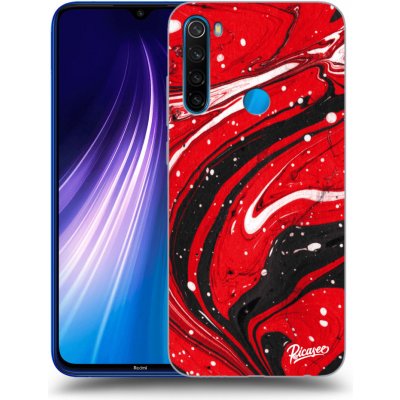 Pouzdro Picasee silikonové Xiaomi Redmi Note 8 - Red black čiré