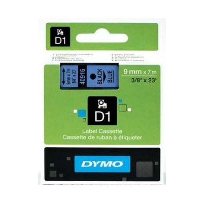 DYMO Originální páska D1 40916 / S0720710 9mm x 7m černý tisk/modrý podklad (40916) – Zboží Živě