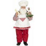 Clayre & Eef Vánoční dekorace Santa cukrář s perníkovou chaloupkou - 13*10*28 cm – Hledejceny.cz