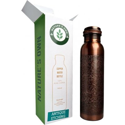 Měděná láhev na vodu vzor Starožitné gravírování, 950 ml, Nature's Own – Zboží Dáma
