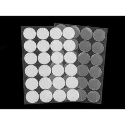 Suchý zip samolepicí kolečka Ø25 mm Varianta: 3 transparent, Balení: 1 karta – Sleviste.cz