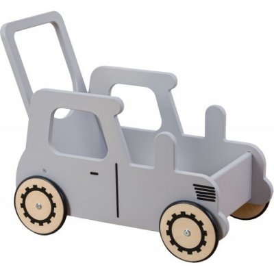 Baby raj Dřevěné chodítko Traktor šedý – Zboží Dáma