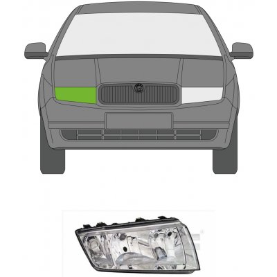 Pravé přední světlo Škoda Fabia 1 Chromové / 00-08 – Hledejceny.cz